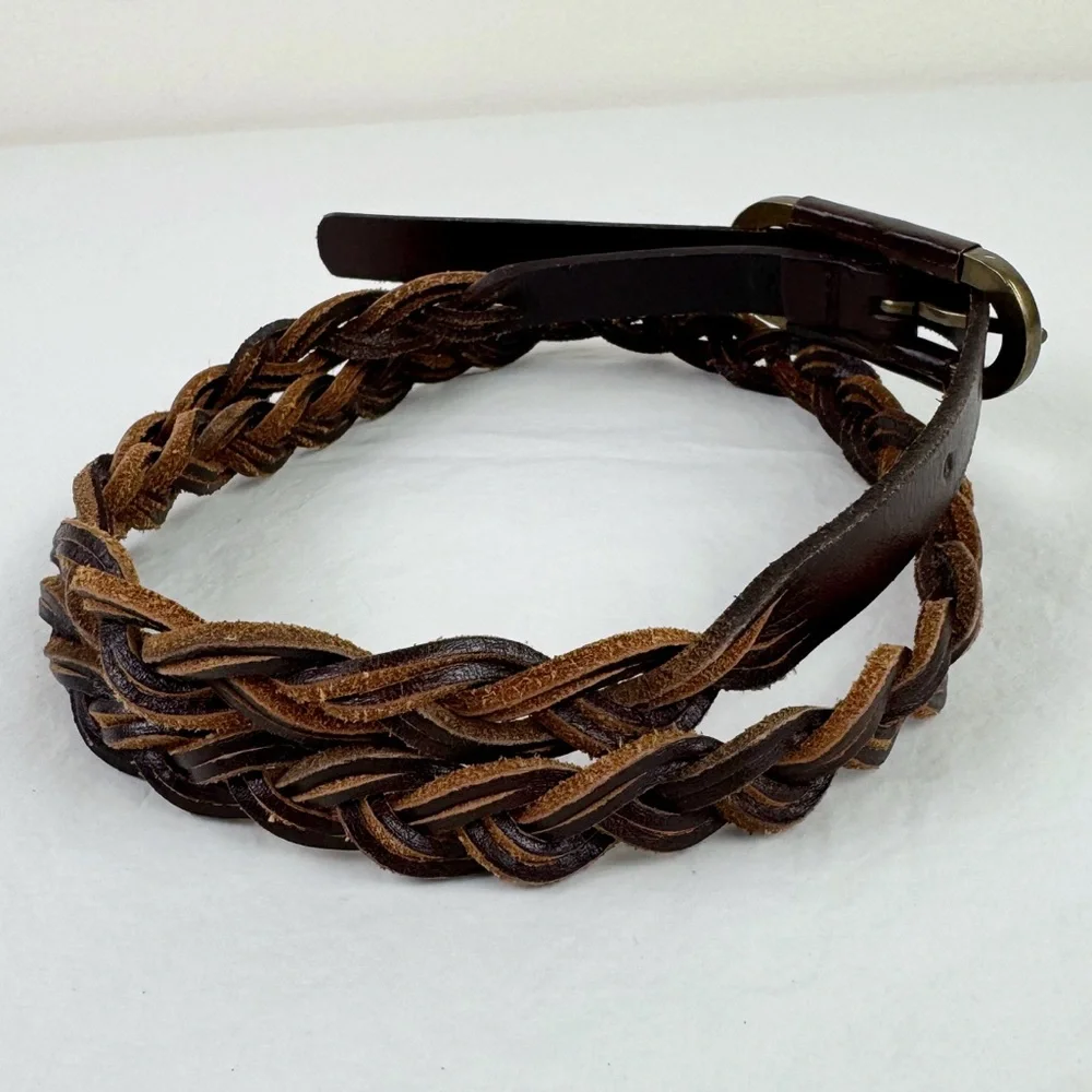 Delia's Vintage Brown Leather Braided Belt
